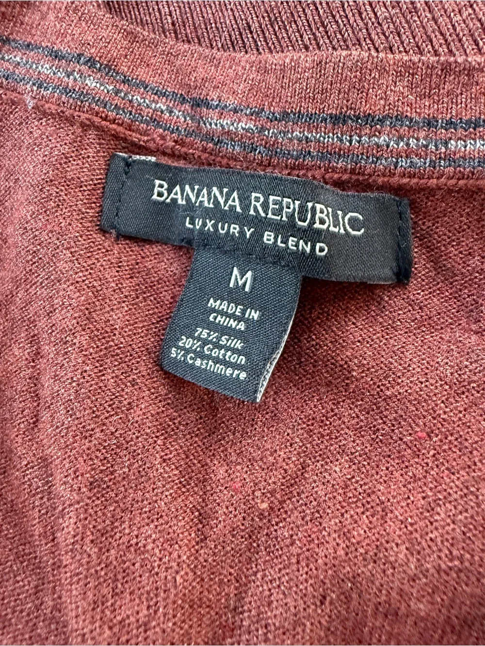 Banana Republic Men’s Cardigan Medium Brown Silk Cotton Cashmere